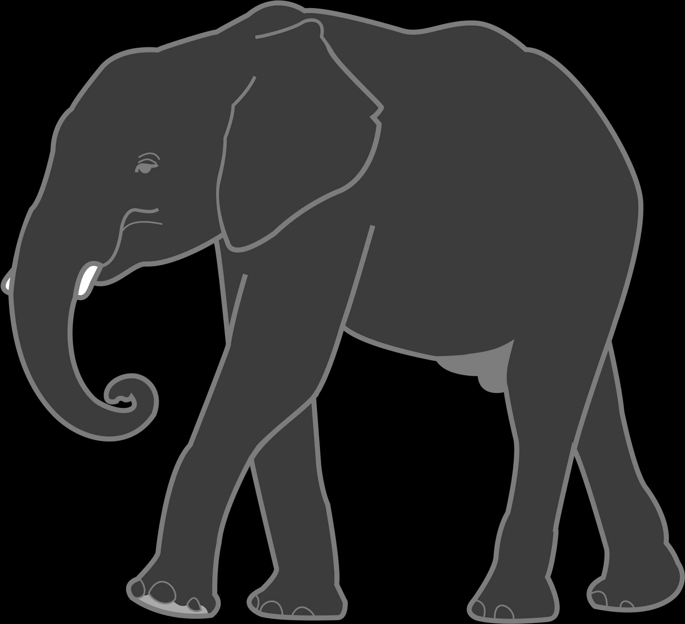 A Grey Elephant With Tusks