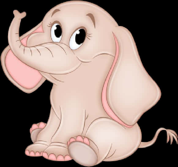 A Cartoon Of A Baby Elephant