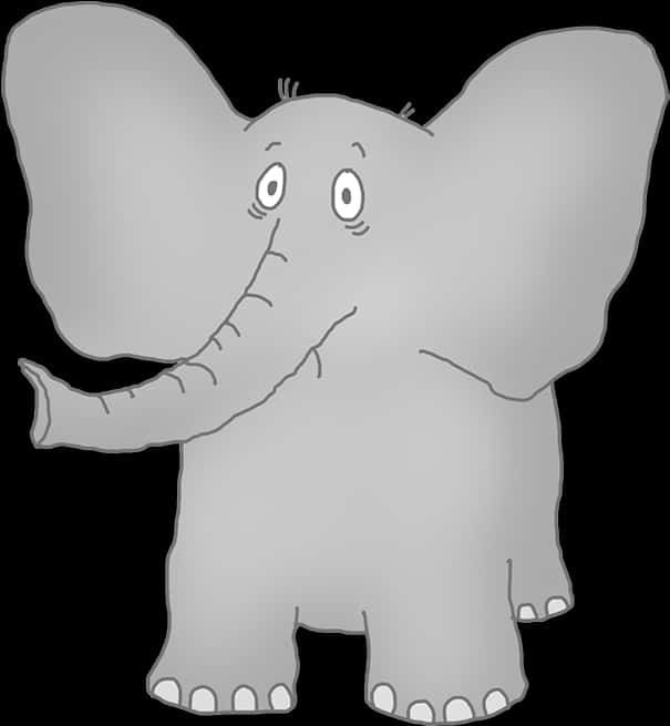 A Cartoon Elephant With A Long Trunk