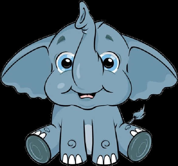 A Cartoon Of A Baby Elephant