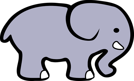 A Cartoon Elephant With Black And White Legs