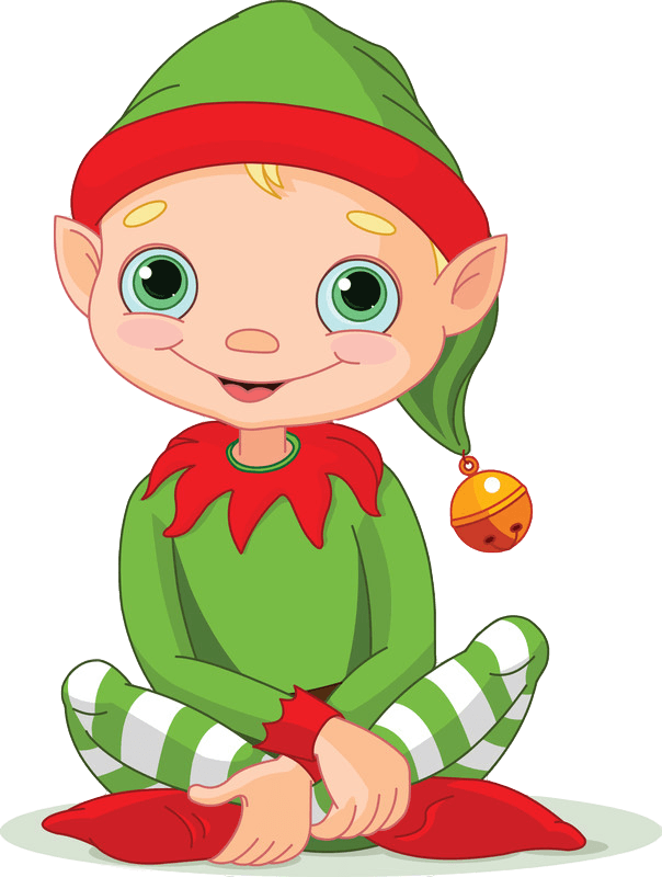A Cartoon Of A Baby Elf Sitting