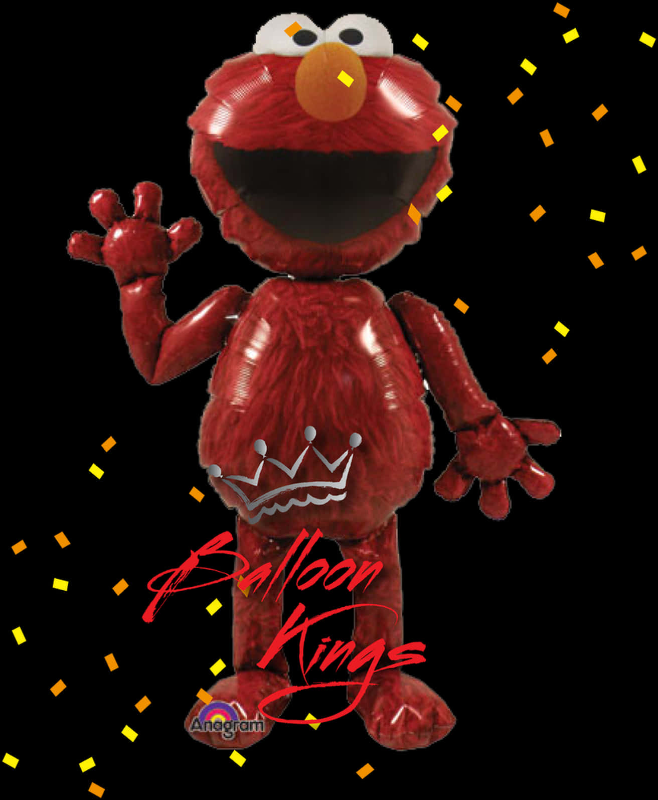 A Red Balloon Character With A Black Background