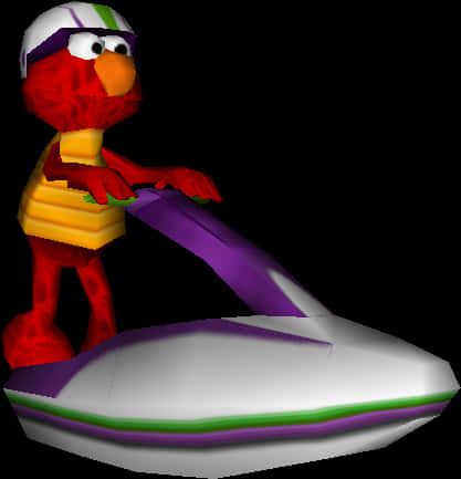 A Cartoon Character On A Jet Ski