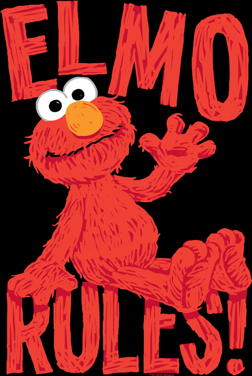 A Red Cartoon Character With Text