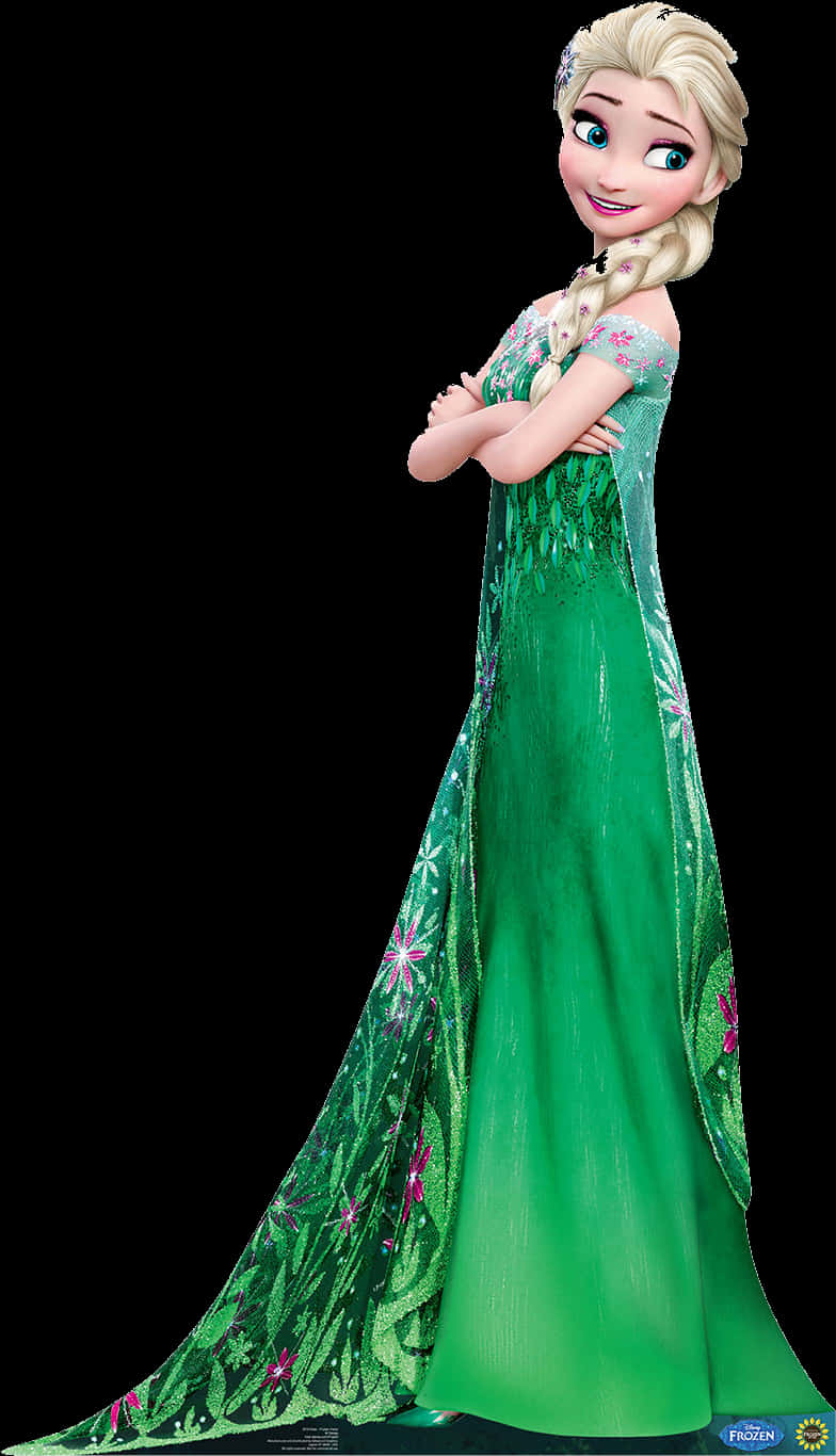A Woman In A Green Dress