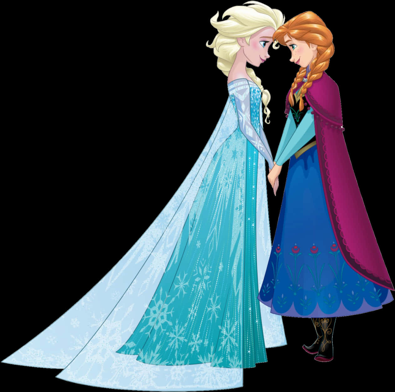 Two Cartoon Characters Of A Frozen Movie