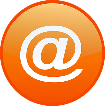 Orange And White Email Address Sign