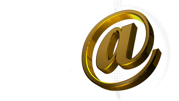 3d Gold At Sign Email