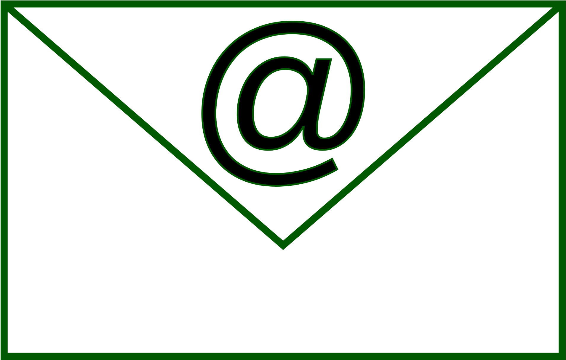 A Green And Black Envelope With A Symbol