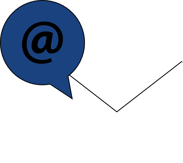 A Blue And White Envelope With A Blue Speech Bubble