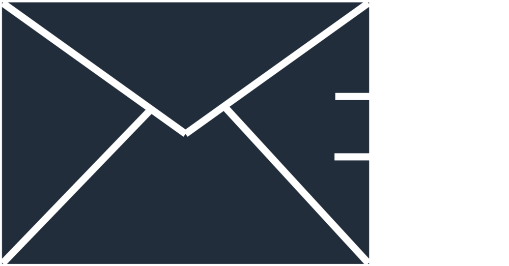 A Blue Envelope With White Lines