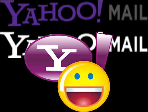 A Yellow Smiley Face With A Purple And White Logo