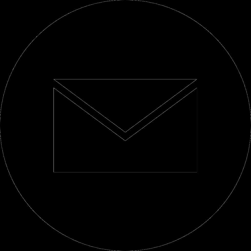 A Black Circle With A White Envelope