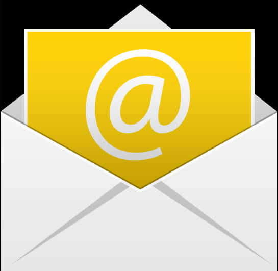 A Yellow Envelope With A White Symbol