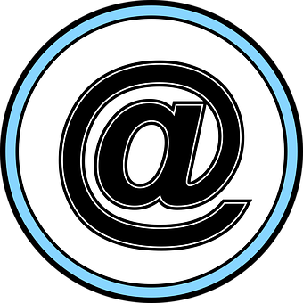 A Black And White Circle With A Blue Border