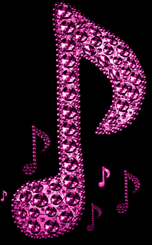 Embellished Pink Music Note