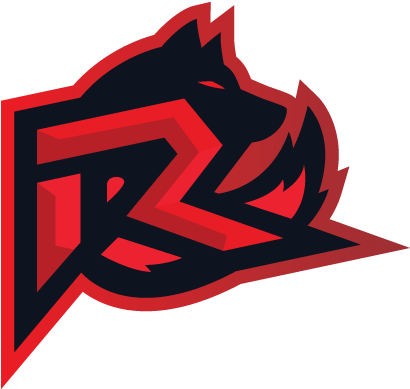 A Logo With A Wolf Head And Flames