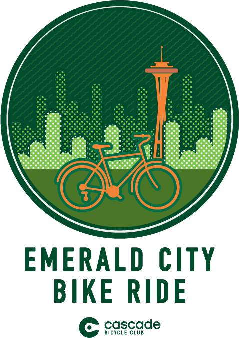 A Logo With A Bicycle And A Tower In The Background