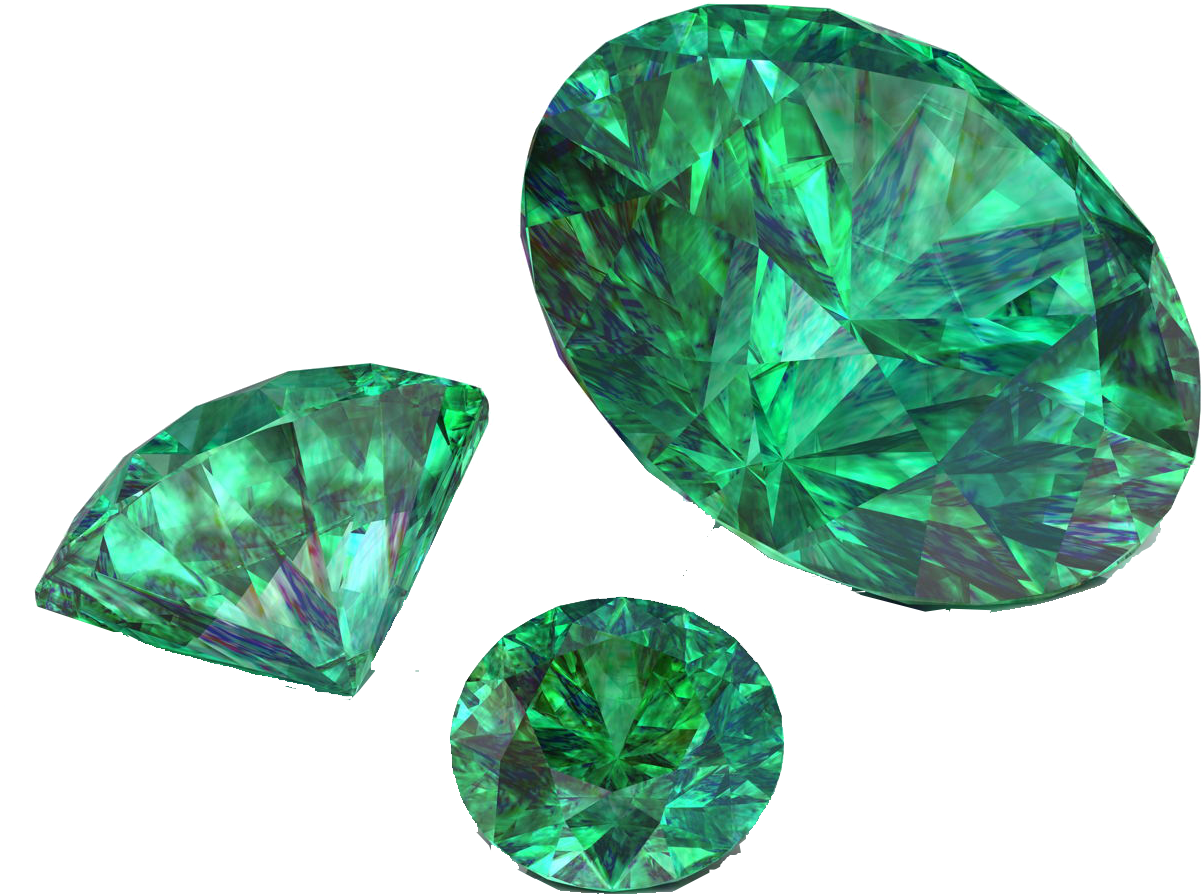 A Group Of Emeralds On A Black Background