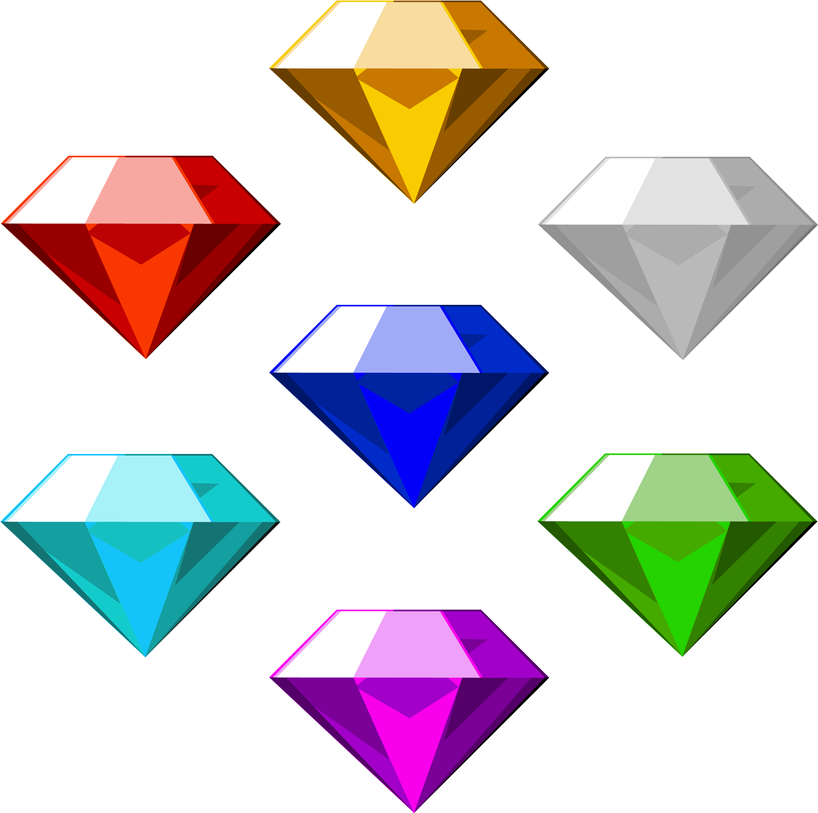 A Group Of Colorful Diamonds