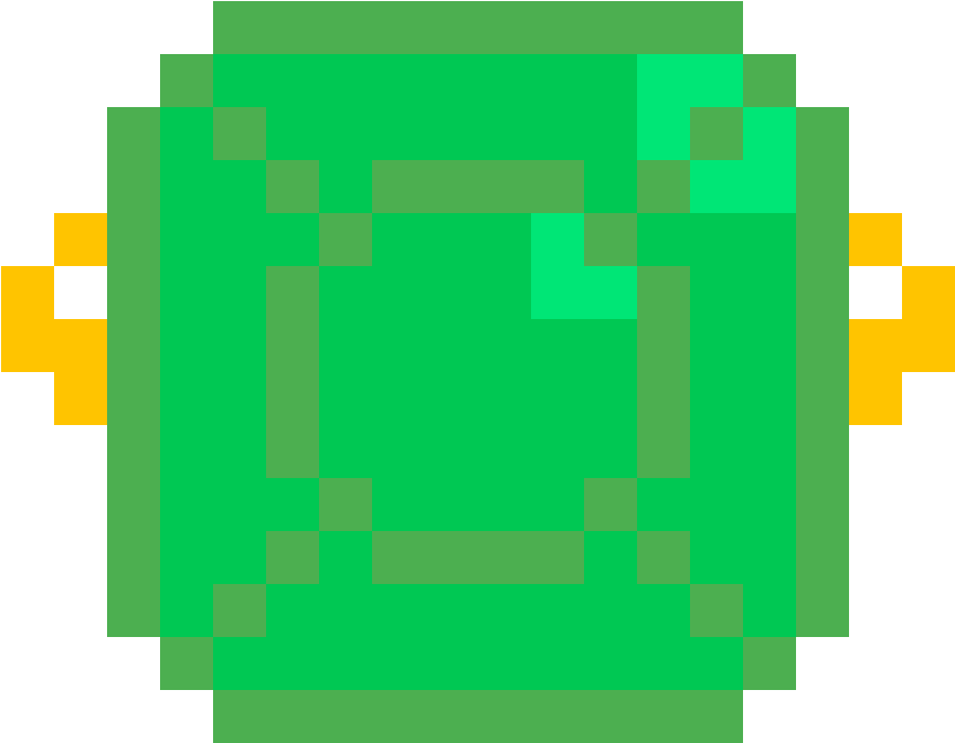 A Green Square With Yellow Accents