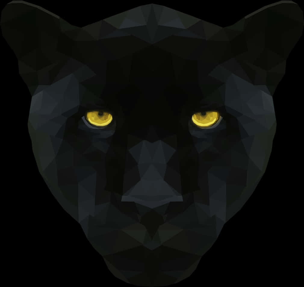A Black Panther With Yellow Eyes