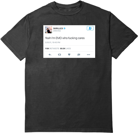 A Black T-shirt With A White Text On It
