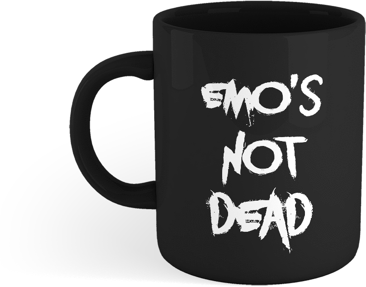 A Black Mug With White Text On It
