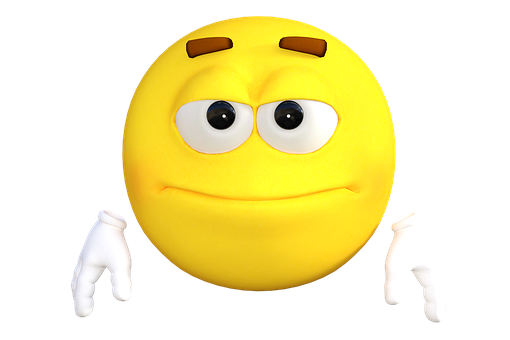 A Yellow Cartoon Face With White Gloves