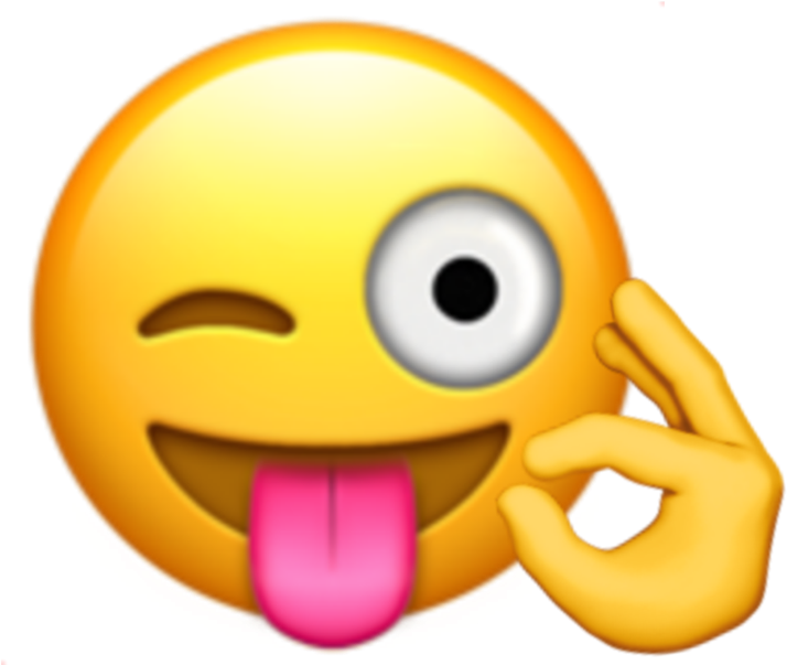 A Yellow Emoji With A Hand And Tongue Out