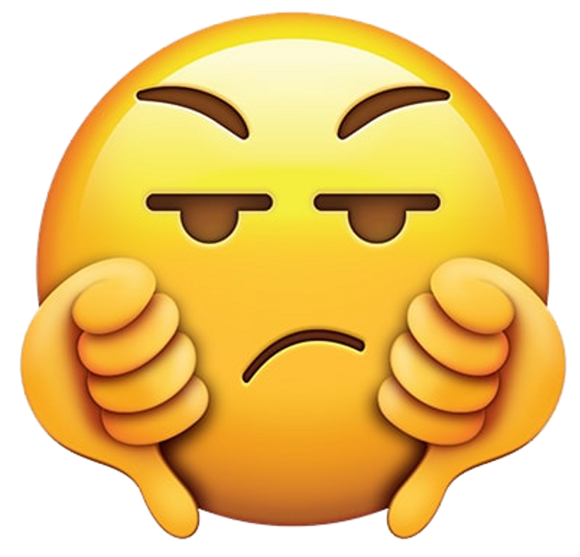 A Yellow Emoji With Thumbs Down And A Sad Face