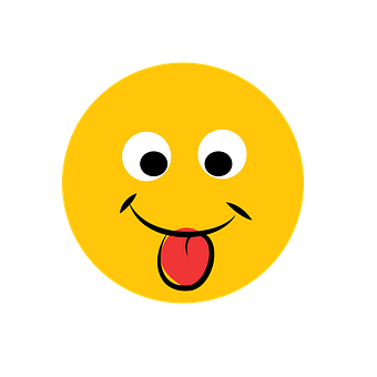 A Yellow Smiley Face With Eyes And Tongue Sticking Out