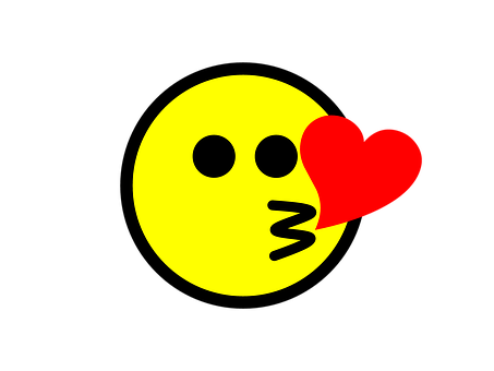 A Yellow Face With A Red Heart