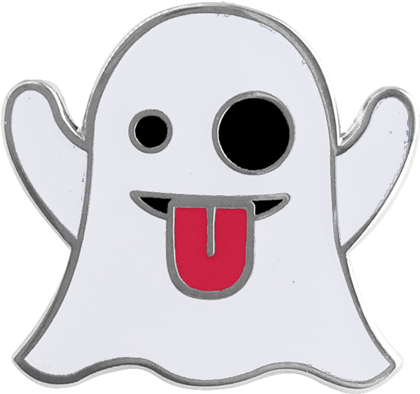 A White Ghost With A Red Tongue Sticking Out