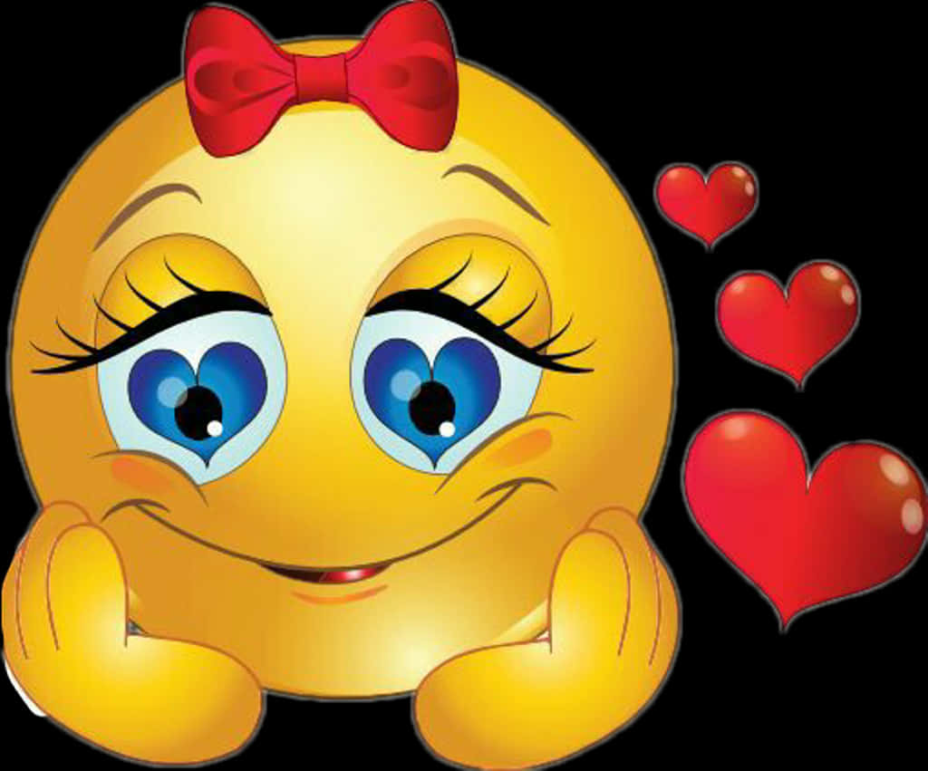 Love Emoji With Red Ribbon