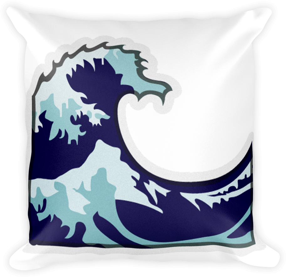 A Pillow With A Wave Design