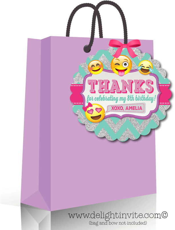 Emoji Omg Birthday Favor Tags - Birthday Giveaways Png, Transparent Png