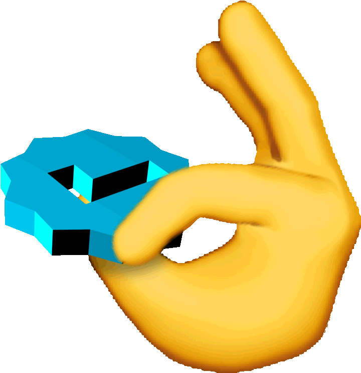 A Cartoon Hand Holding A Blue Object