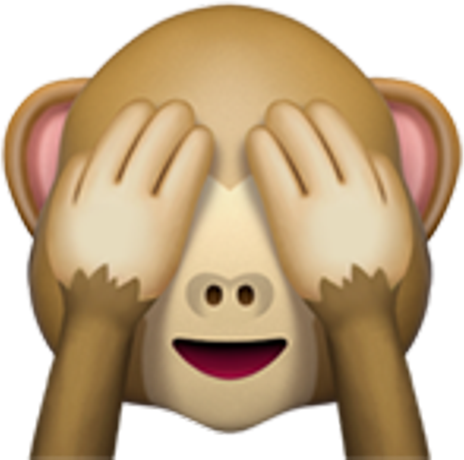 A Cartoon Monkey With Hands Covering Eyes