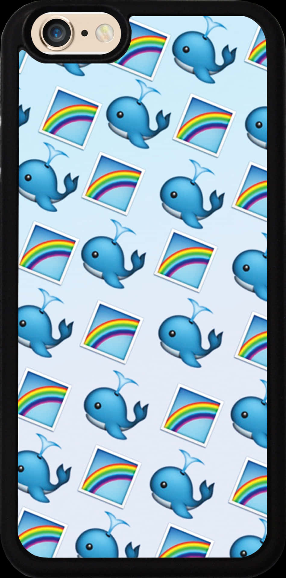 A Cell Phone Screen With A Blue Whale And Rainbow