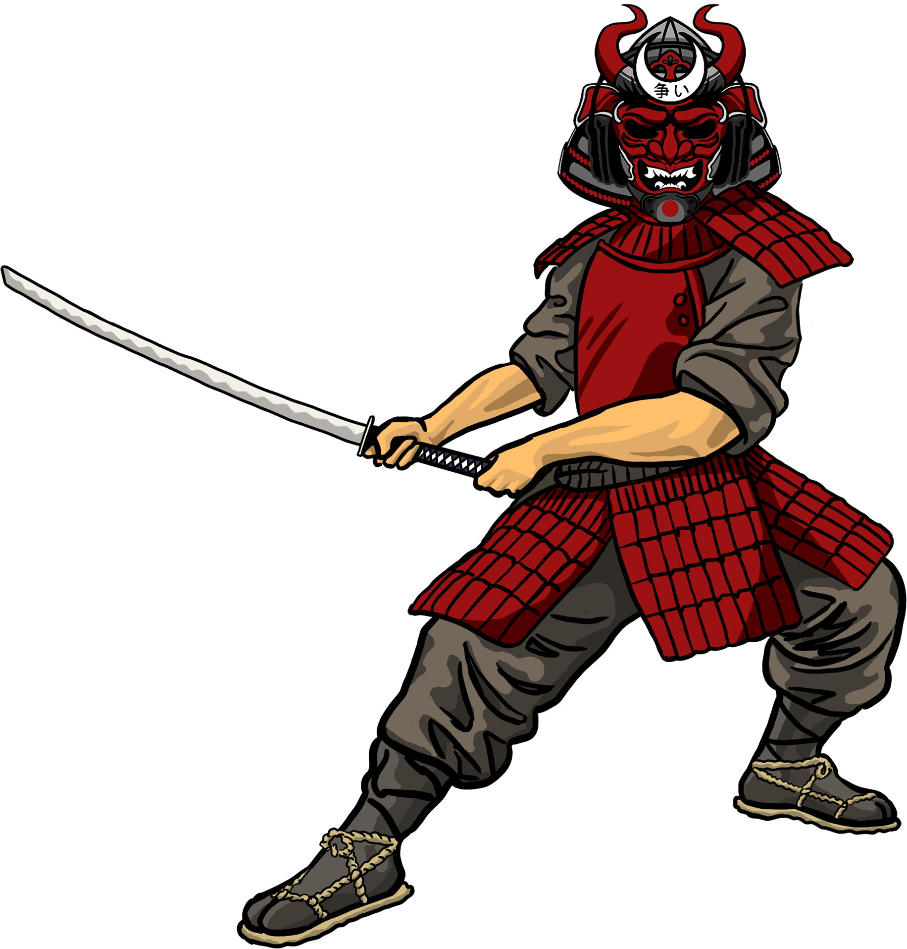 A Cartoon Of A Man In A Garment Holding A Sword