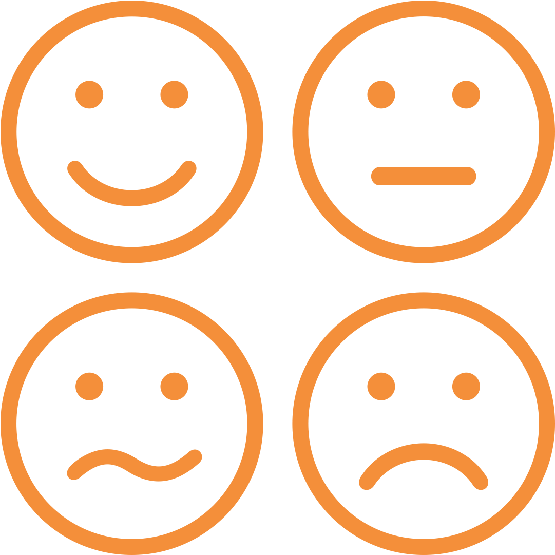 A Group Of Orange Faces