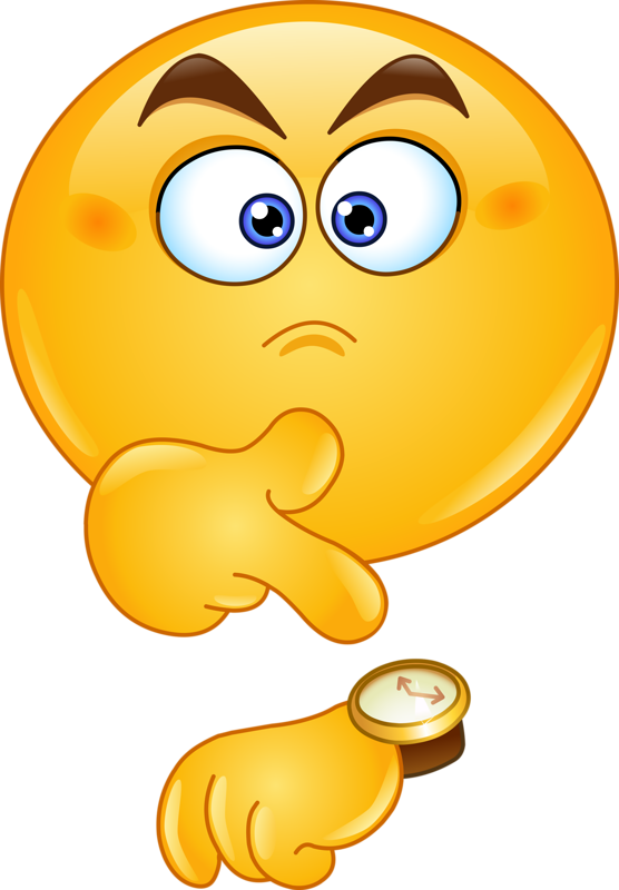 A Yellow Emoticon Pointing At A Watch