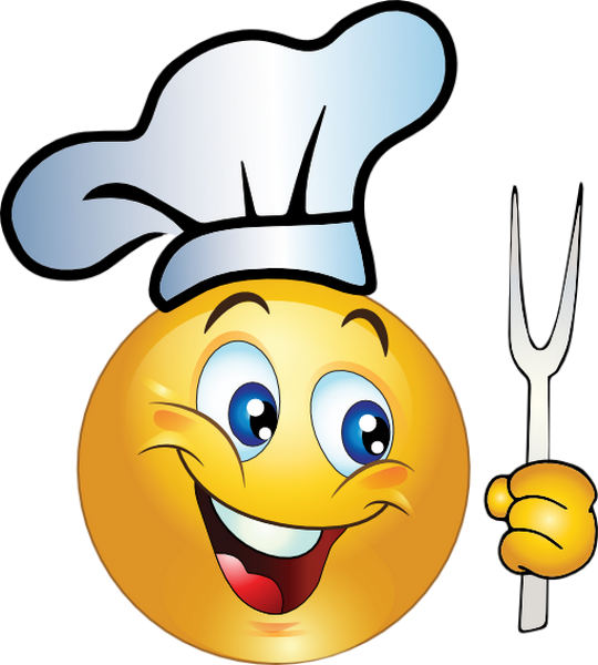 A Cartoon Of A Chef Holding A Fork