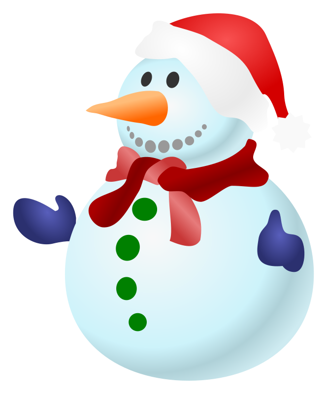 A Snowman With A Hat And Scarf