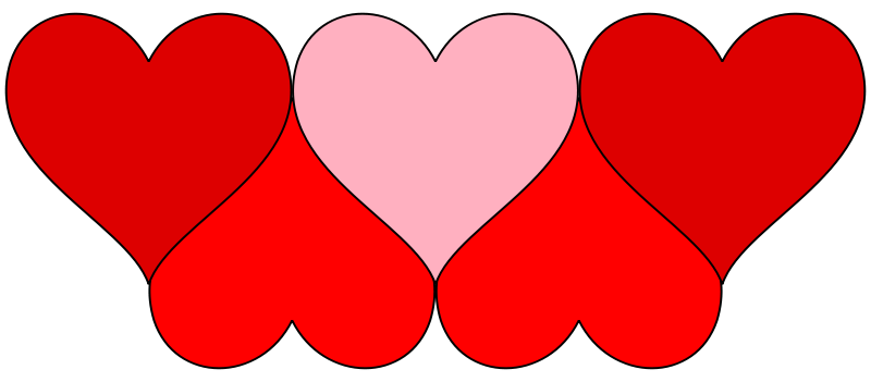 A Group Of Hearts On A Black Background