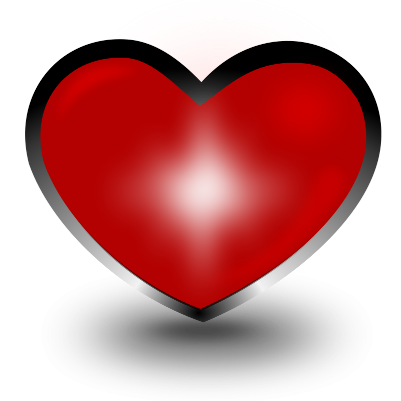 A Red Heart With A Silver Border