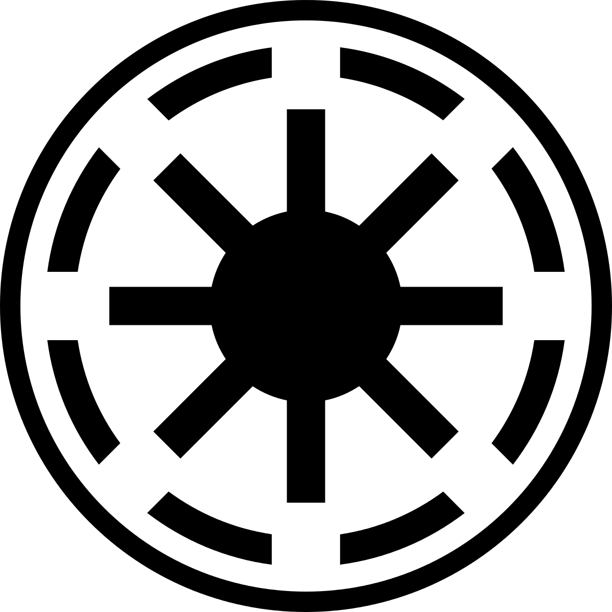 A Black And White Circular Symbol