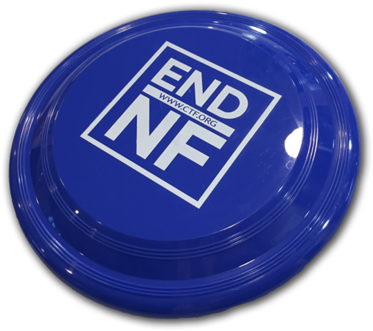 A Blue Frisbee With White Text